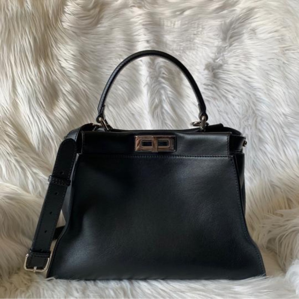 Fendi Monster Eyes Peekaboo Bag, Black/Yellow - Picture 4 of 10